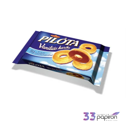 Édes kekszek Győri Pilóta vaníliás karika, tejcsokis, 150g KHE015