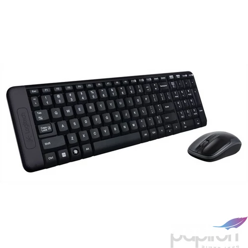 Egér- és billentyűzet készlet vezeték nélküli USB HUN LOGITECH MK220 fekete
