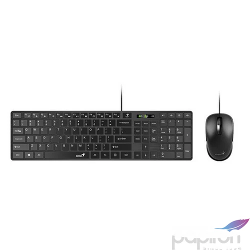 Egér- és billentyűzet készlet vezetékes USB HUN,GENIUS Slimstar C126 fekete
