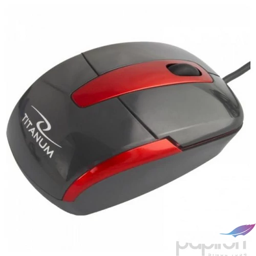 Egér Titanum vezetékes TM108K Barracuda 3D USB fekete optikai egér