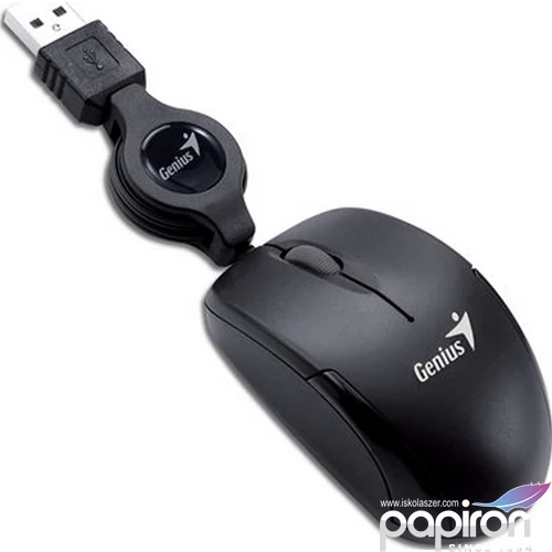 Egér Genius Micro Traveler vezetékes optikai, kis méretű fekete
