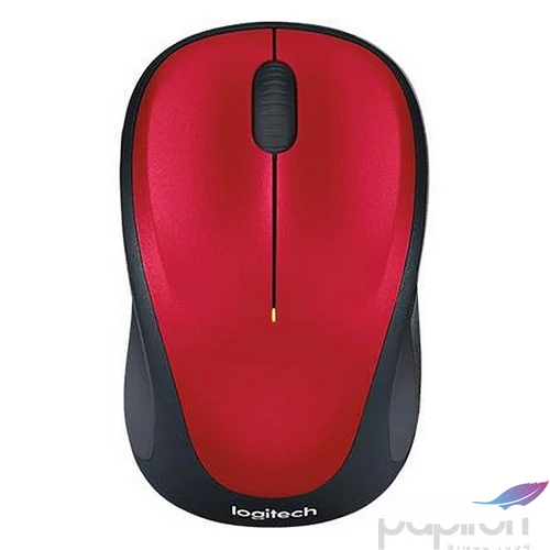 Egér vezeték nélküli optikai közepes méret USB LOGITECH M235 piros
