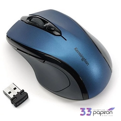 Egér vezeték nélküli optikai közepes méret USB KENSINGTON Pro Fit kék