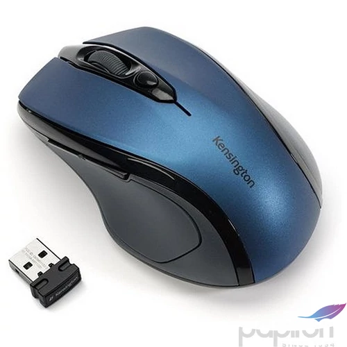 Egér vezeték nélküli optikai közepes méret USB KENSINGTON Pro Fit kék