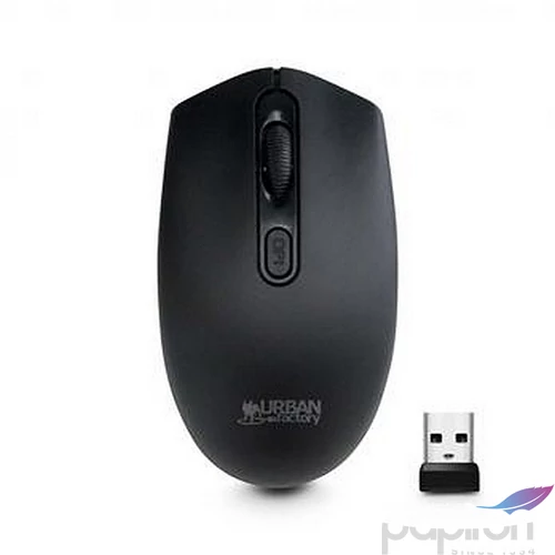 Egér vezeték nélküli optikai közepes USB URBAN FACTORY Free Color fekete