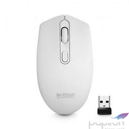 Egér vezeték nélküli optikai közepes méret USB URBAN FACTORY Free Color fehér