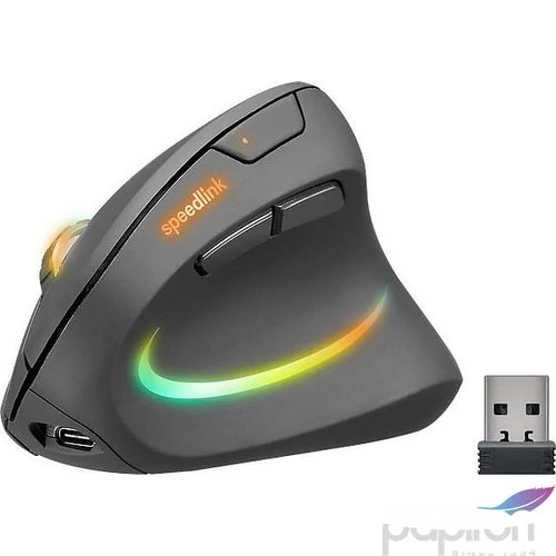 Egér vezeték nélküli optikai vertikális USB SPEEDLINK Piavo Pro fekete