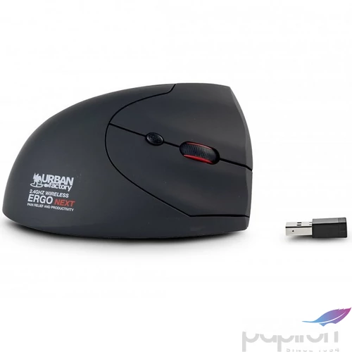 Egér vezeték nélküli vertikális USB URBAN FACTORY Ergo Next fekete