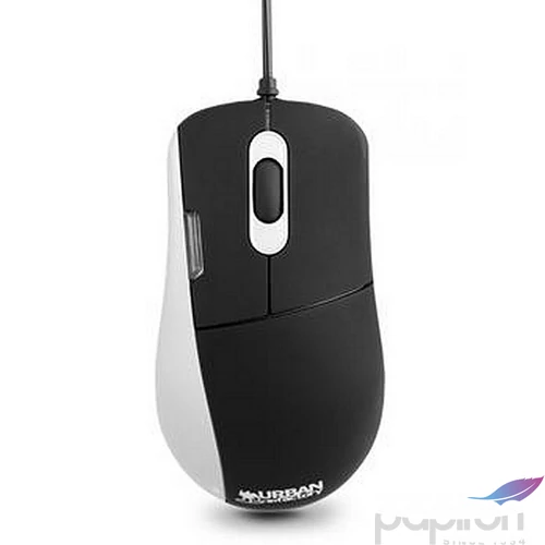 Egér vezetékes optikai közepes méret USB URBAN FACTORY Softee fekete-fehér