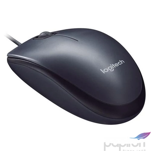 Egér vezetékes optikai normál méret USB LOGITECH M90 sötétszürke