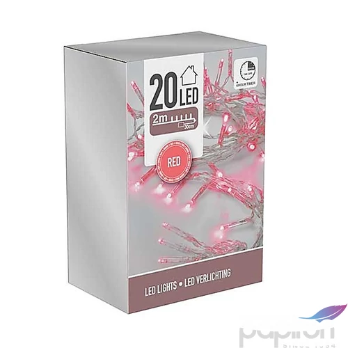 Égősor fényfűzér 20 led '24 6 féle, 2M, 6/18 időzítőS PINK kpm