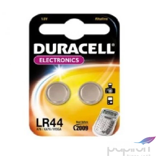 Elem Duracell LR44 gombelem 2db/bliszter 1,5v
