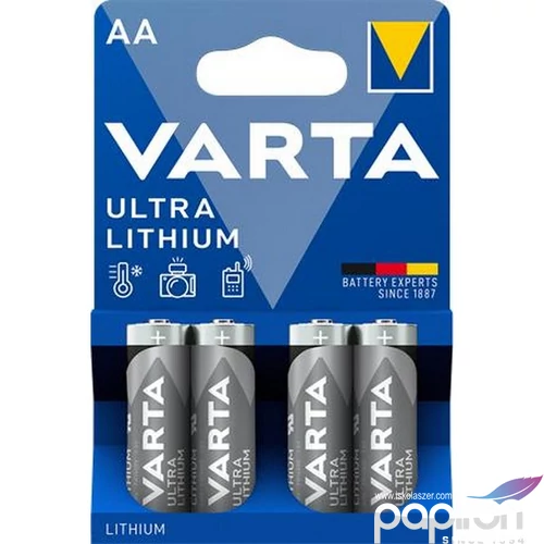 Elem AA Varta ceruza, 4 db, lítium, Ultra Lithium VEULAA4N