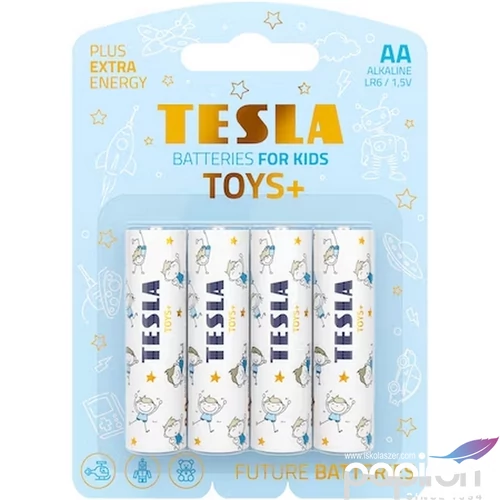 Elem Tesla AA LR6/1,5V gyermekjáték elem, alkáli, 4 darabos