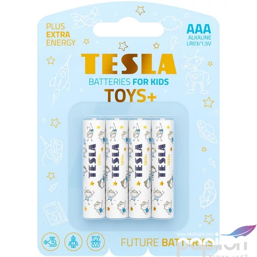 Elem Tesla AAA LR03/1,5V gyermekjáték elem, alkáli, 4 darabos