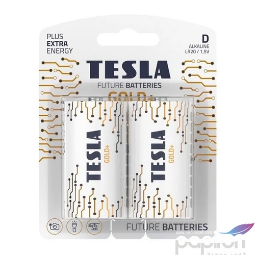 Elem Tesla D LR20/1,5V gold+alkáli elem 2db/csomag