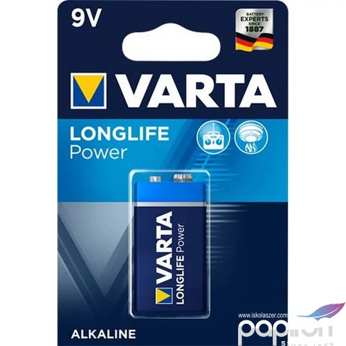 Elem Varta 9V Longlife Power 9 V tartós alkáli VEHE9V1