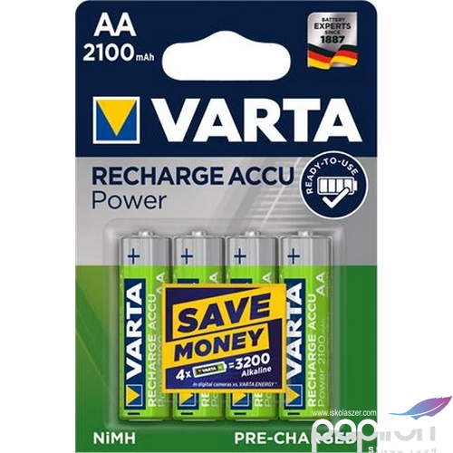 Elem Varta Power Accu AA tölthető ceruzaelem 4x2100mAh előtöltött VARTA