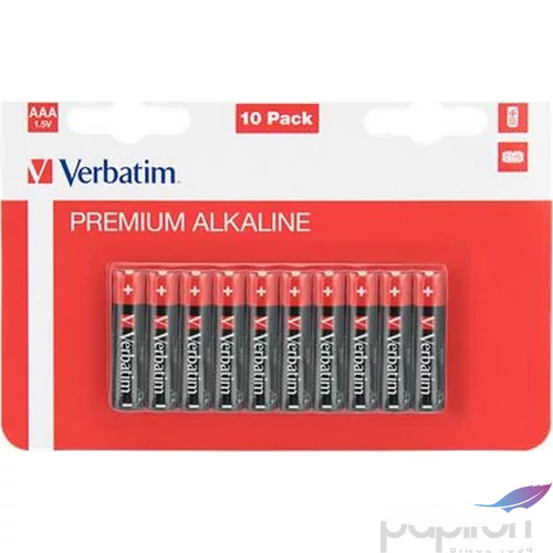 Elem Verbatim alkáli AAA Premium  ceruza elemek 10db-os VERBATIM Elem, AAA ceruza, 10 db