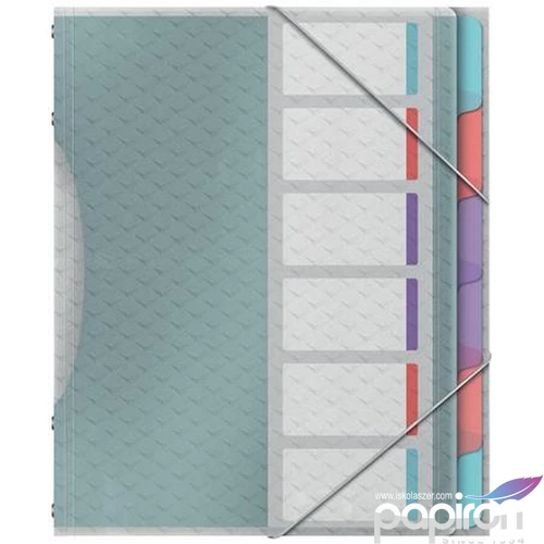 Előrendező A/4 Esselte 6 részes műanyag Colour Ice áttetsző Iratrendezés, archiválás