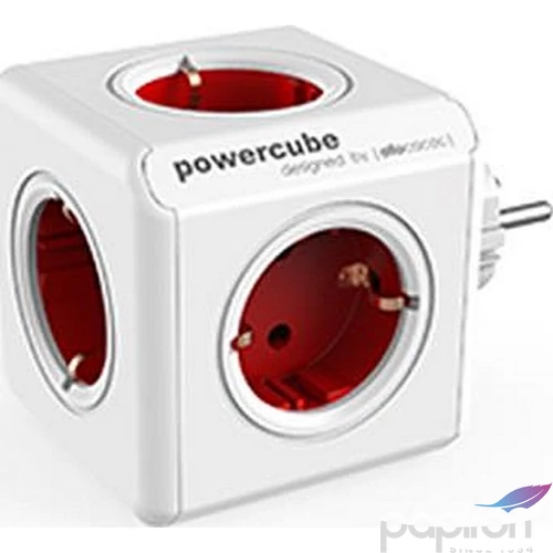 Elosztó 4 aljzat Allocacoc PowerCube Original DE fehér-piros