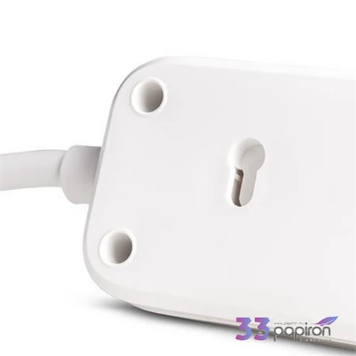 Elosztósor 3 aljzat 1 5 m USB kapcsolóval ENTAC fehér