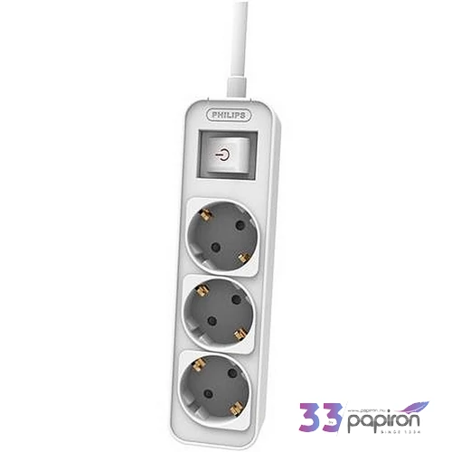 Elosztósor 3 csatlakozóaljzat 1 5 m kábel PHILIPS fehér