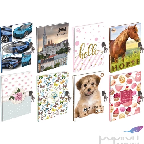 Emlékkönyv A5 T-Creativ 48lapos sima extra keményfedelű lakattal vegyes mintával T-Creativ
