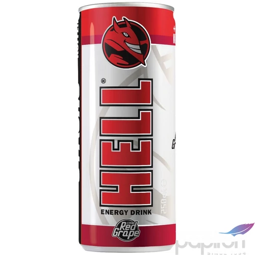 Energiaital Hell 250ml Strong red grape szénsavas energiaital Magas koffeintartalom (38,4 mg/100 ml)