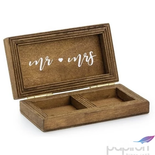 Esküvői gyűrűdoboz fa, 10x5,5x2cm