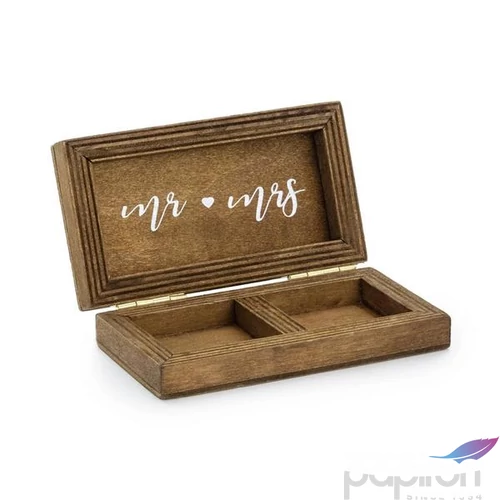 Esküvői gyűrűtartó doboz fa 10x5,5cm 