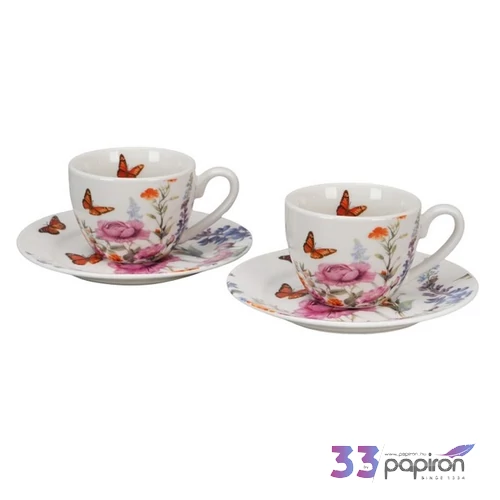 Eszpresszó csésze aljjal SUMMER 2sb/szett porcelán Díszdobozban