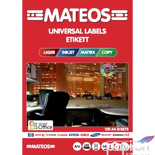 Etikett A4- 105x74 -8- piros MATEOS 100lap/doboz