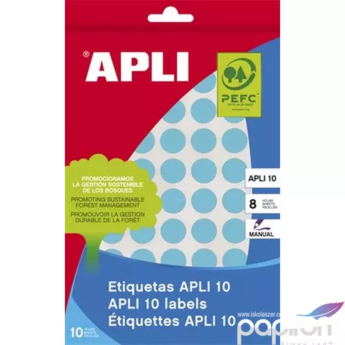 Etikett Apli körcímke 10mm kézzel írható (1008dbcsomag) kék