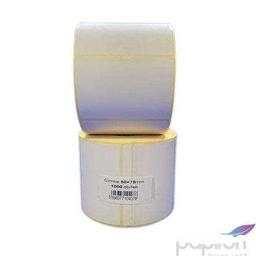 Etikett thermo 50x75mm 1000 etikett/tekercs fehér