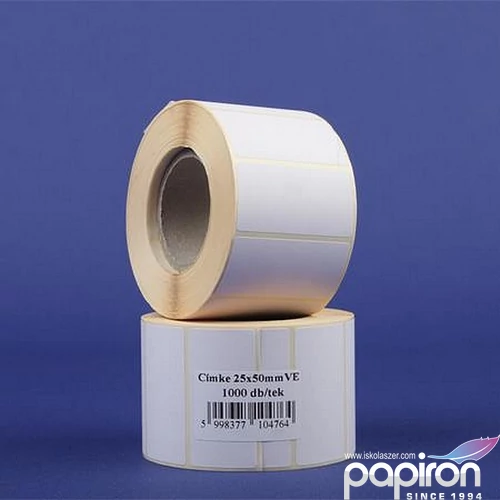 Etikett vellum 25×50mm 1 000db/tekercs 