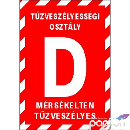 Tábla Matrica C D tűzveszélyességi osztály 