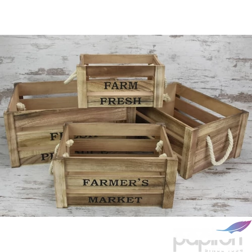 Fa rekesz L-es barna 27,5x37,5cm, mag:18cm Fa láda