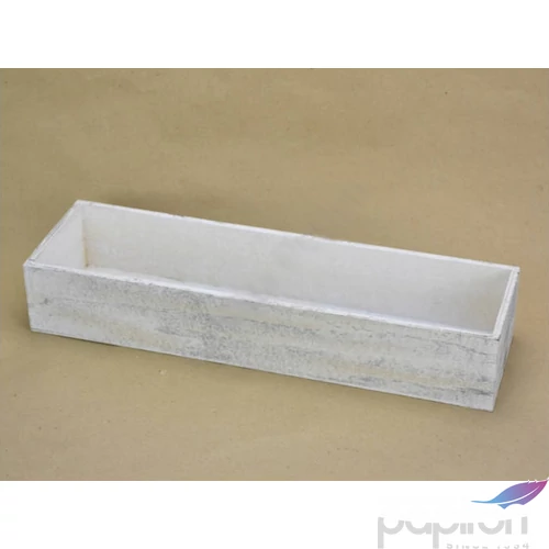 Fa dekor tároló szürke festett, 35x10x6cm GRAVÍROZHATÓ!