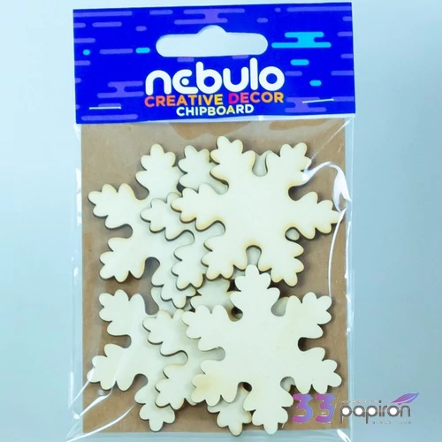 Fa dekoráció Hópelyhek 8x12 cm 6db/cs karácsony - Nebulo