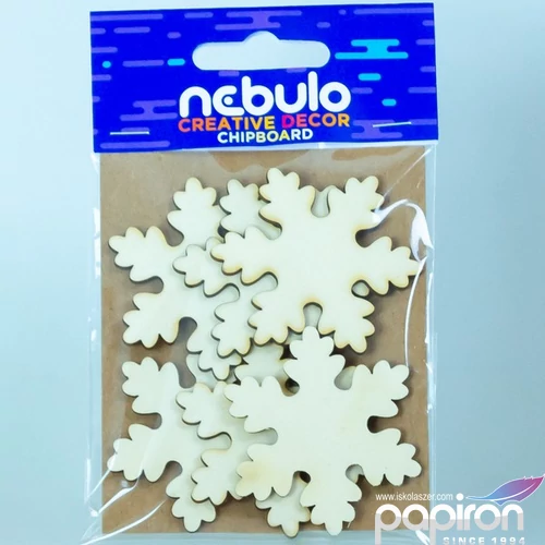 Fa dekoráció Hópelyhek 8x12 cm 6db/csomag karácsony - Nebulo