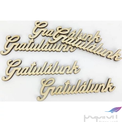 Fa dekorfelirat 3,5x11cm-es Gratulálunk felirat 5db/csom