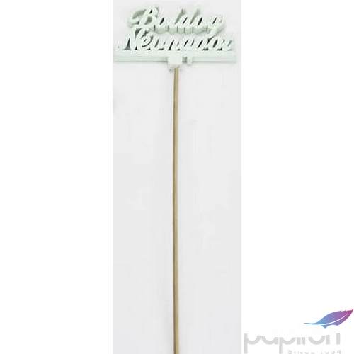 Fa dekorfelirat 8x29cm-es Beszúrós -Boldog névnapot- felirat menta 