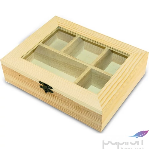 Fa doboz 5 rekeszes 20,5 x 16 x 5,5cm festhető,gravírozható