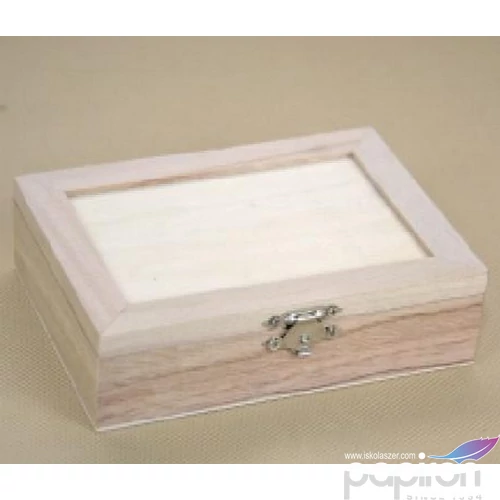 Fa doboz dekorálható belül rekeszes 14x10x3, 8cm GRAVÍROZHATÓ