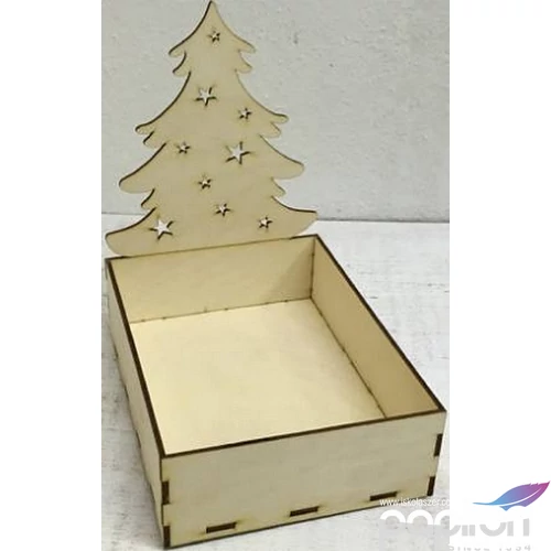 Fa doboz fenyőfás 20x15x22,5cm /lapra szerelt/