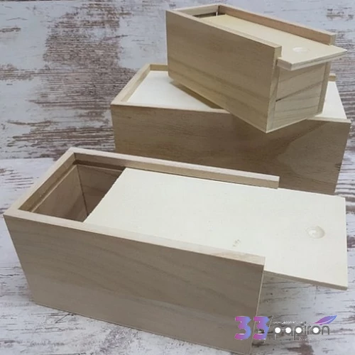Fa doboz tároló szett 3 db-os 12x21cm, 9,5x18cm, 6,5x15cm