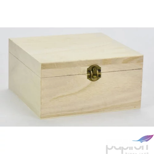Fa doboz teásdoboz natúr 4rekeszes 15x15x8cm-es doboz GRAVÍROZHATÓ! 3272