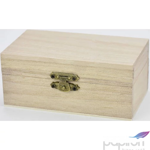 Fa doboz téglalap alakú natúr 12x7x5cm-es csatos zárral GRAVÍROZHATÓ! CRL1022