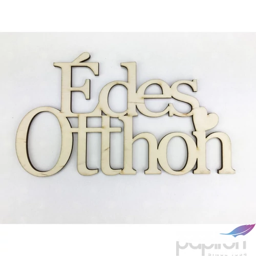Fa felirat 11,5x20cm Édes Otthon, koszorúra, natúr